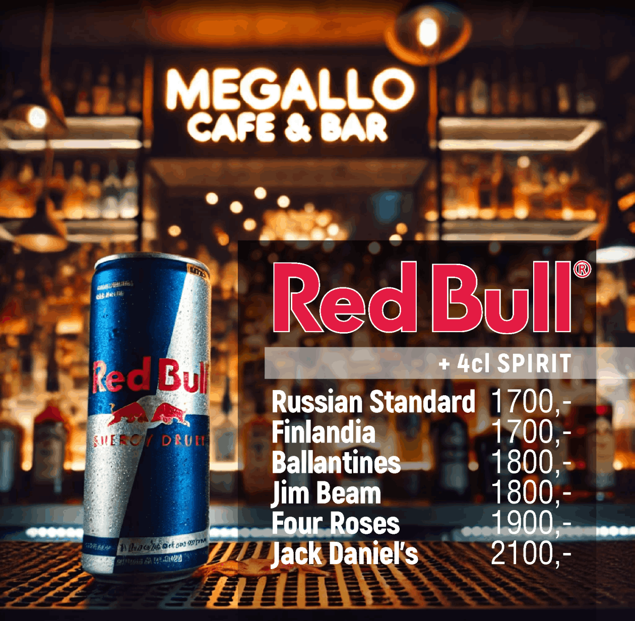 MEGÁLLÓ Cafe & Bár % Red Bull SALE